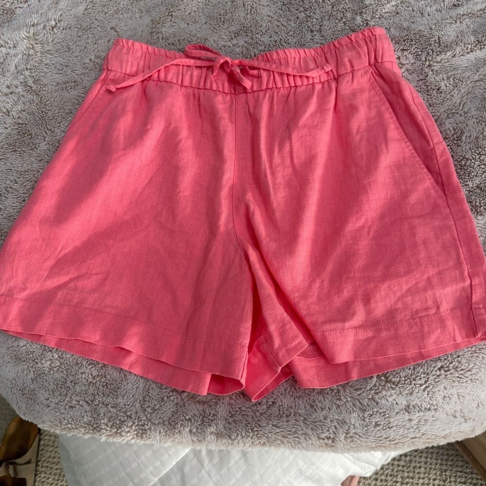 GAP Pink High elastic waisted 3” inseam Linen shorts in a Relaxed Fit- size XS